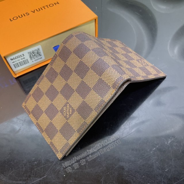 LV專櫃新款錢包 路易威登Amerigo錢夾 LV棋盤格男士短夾 N60053  ydh4419